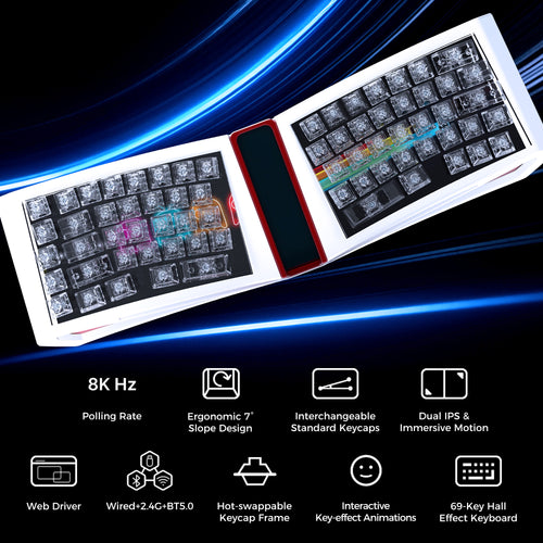 DS PIXEL PRO：Ergo Mag-axis Keyboard with IPS Display